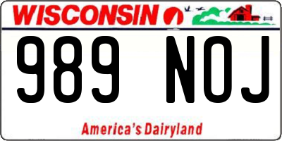 WI license plate 989NOJ