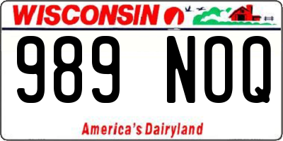 WI license plate 989NOQ