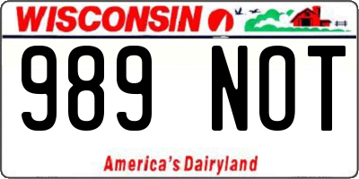 WI license plate 989NOT