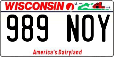 WI license plate 989NOY