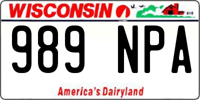 WI license plate 989NPA