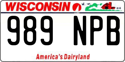 WI license plate 989NPB