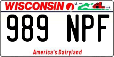 WI license plate 989NPF