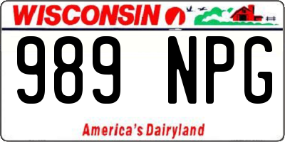 WI license plate 989NPG