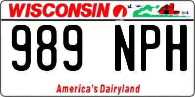 WI license plate 989NPH