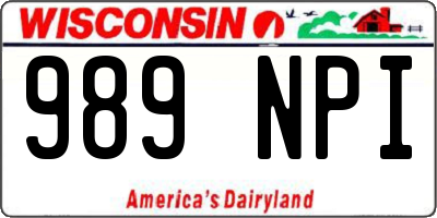 WI license plate 989NPI