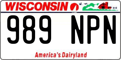 WI license plate 989NPN