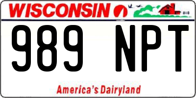 WI license plate 989NPT