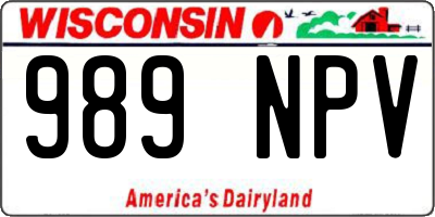 WI license plate 989NPV