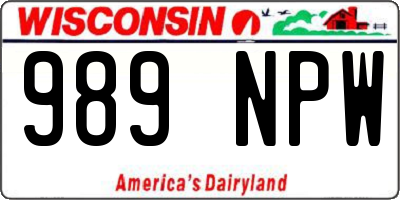 WI license plate 989NPW