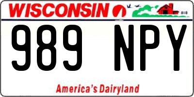 WI license plate 989NPY