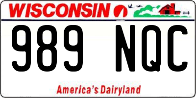 WI license plate 989NQC
