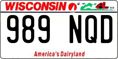 WI license plate 989NQD