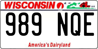 WI license plate 989NQE
