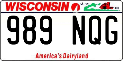 WI license plate 989NQG
