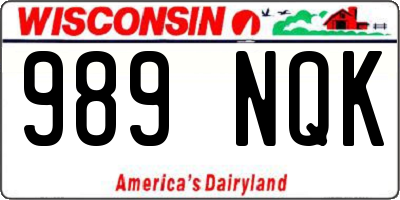 WI license plate 989NQK