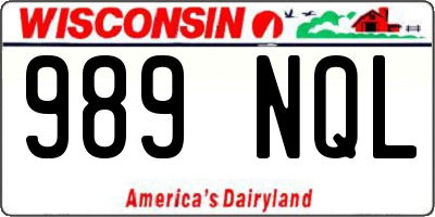 WI license plate 989NQL