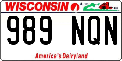 WI license plate 989NQN