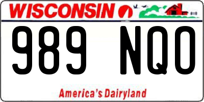 WI license plate 989NQO