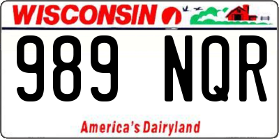 WI license plate 989NQR