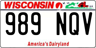 WI license plate 989NQV
