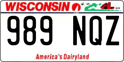 WI license plate 989NQZ