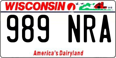 WI license plate 989NRA