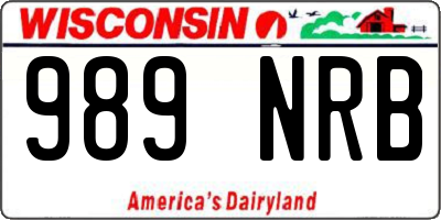 WI license plate 989NRB