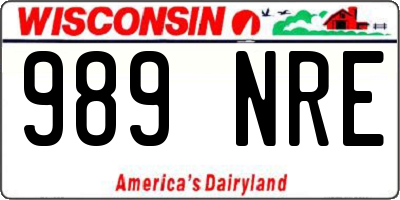 WI license plate 989NRE