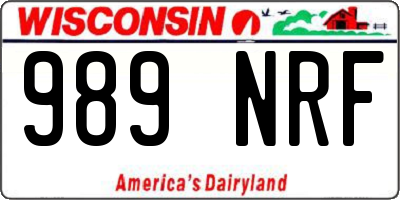 WI license plate 989NRF