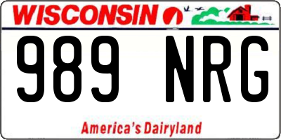 WI license plate 989NRG