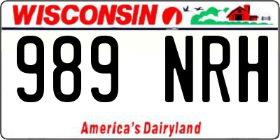 WI license plate 989NRH