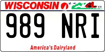 WI license plate 989NRI