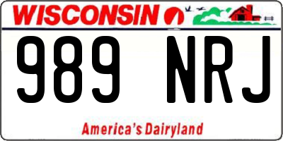 WI license plate 989NRJ