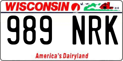 WI license plate 989NRK