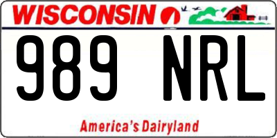 WI license plate 989NRL