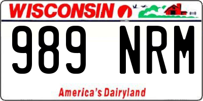 WI license plate 989NRM