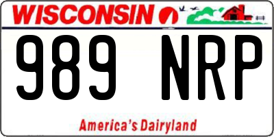 WI license plate 989NRP