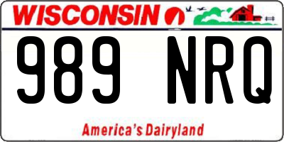 WI license plate 989NRQ
