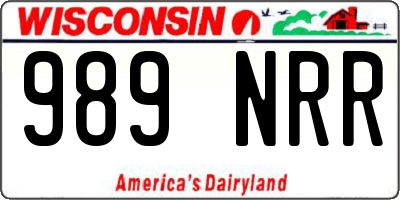 WI license plate 989NRR
