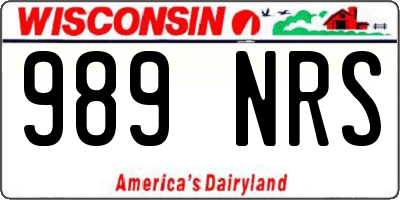 WI license plate 989NRS