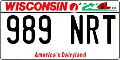 WI license plate 989NRT