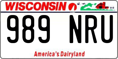 WI license plate 989NRU