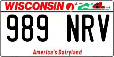 WI license plate 989NRV