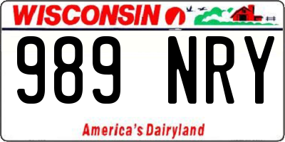 WI license plate 989NRY