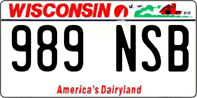WI license plate 989NSB