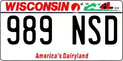 WI license plate 989NSD