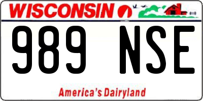 WI license plate 989NSE