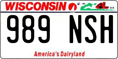 WI license plate 989NSH