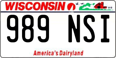 WI license plate 989NSI
